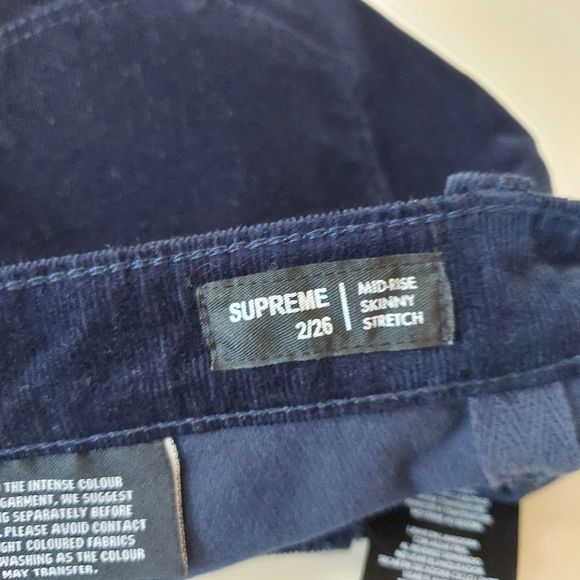 Buffalo David Bitton Blue Corduroy Pants Supreme Mid Rise Skinny Stretch Sz 2 - Picture 4 of 10